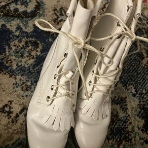 Justin Boots White Lace Up Women's Boots